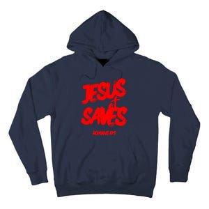 Jesus Saves Christian Faith Bold Red Letters And Cross Cute Premium Tall Hoodie