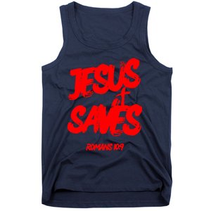 Jesus Saves Christian Faith Bold Red Letters And Cross Cute Premium Tank Top