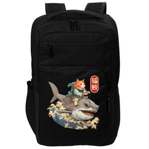 Japanese Samurai Cat Shark Ninja Cat Tattoo Kitten Warrior Impact Tech Backpack