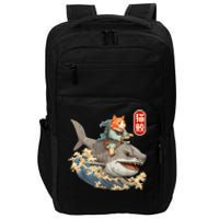 Japanese Samurai Cat Shark Ninja Cat Tattoo Kitten Warrior Impact Tech Backpack