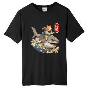 Japanese Samurai Cat Shark Ninja Cat Tattoo Kitten Warrior Tall Fusion ChromaSoft Performance T-Shirt