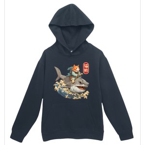 Japanese Samurai Cat Shark Ninja Cat Tattoo Kitten Warrior Urban Pullover Hoodie