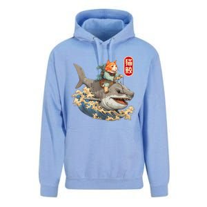 Japanese Samurai Cat Shark Ninja Cat Tattoo Kitten Warrior Unisex Surf Hoodie