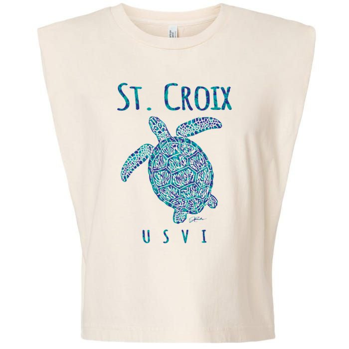 JCombs: St. Croix, USVI, Sea Turtle, Beach Garment-Dyed Women's Muscle Tee