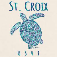 JCombs: St. Croix, USVI, Sea Turtle, Beach Garment-Dyed Women's Muscle Tee