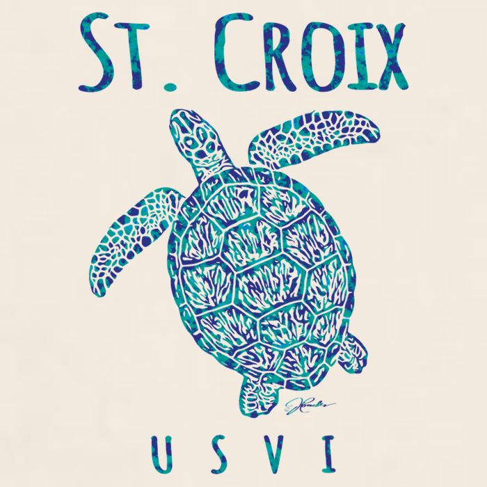 JCombs: St. Croix, USVI, Sea Turtle, Beach Garment-Dyed Women's Muscle Tee