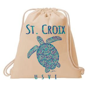 JCombs: St. Croix, USVI, Sea Turtle, Beach Drawstring Bag