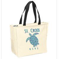 JCombs: St. Croix, USVI, Sea Turtle, Beach Zip Tote Bag
