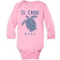 JCombs: St. Croix, USVI, Sea Turtle, Beach Baby Long Sleeve Bodysuit