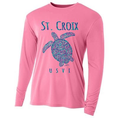 JCombs: St. Croix, USVI, Sea Turtle, Beach Cooling Performance Long Sleeve Crew