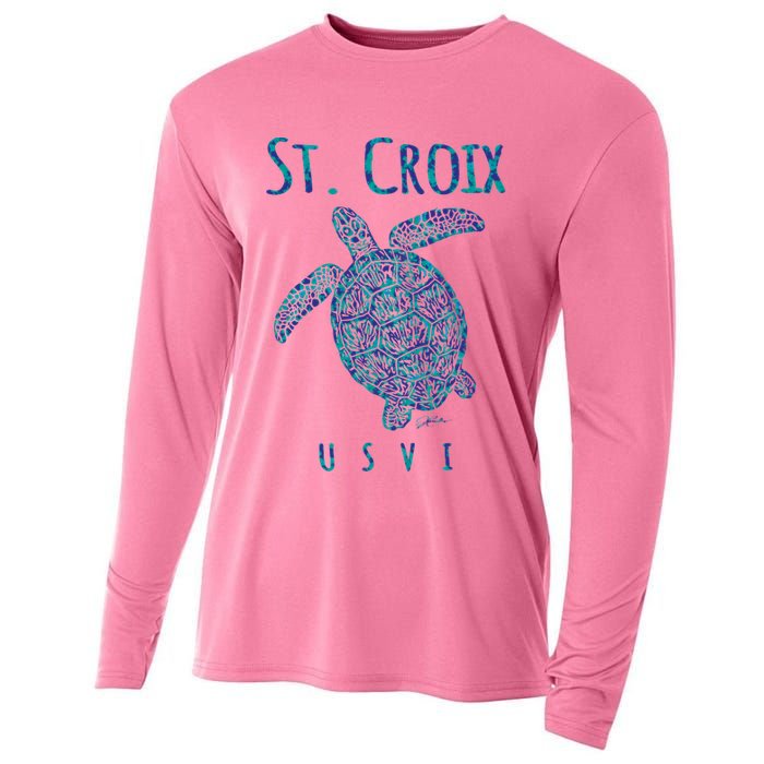 JCombs: St. Croix, USVI, Sea Turtle, Beach Cooling Performance Long Sleeve Crew