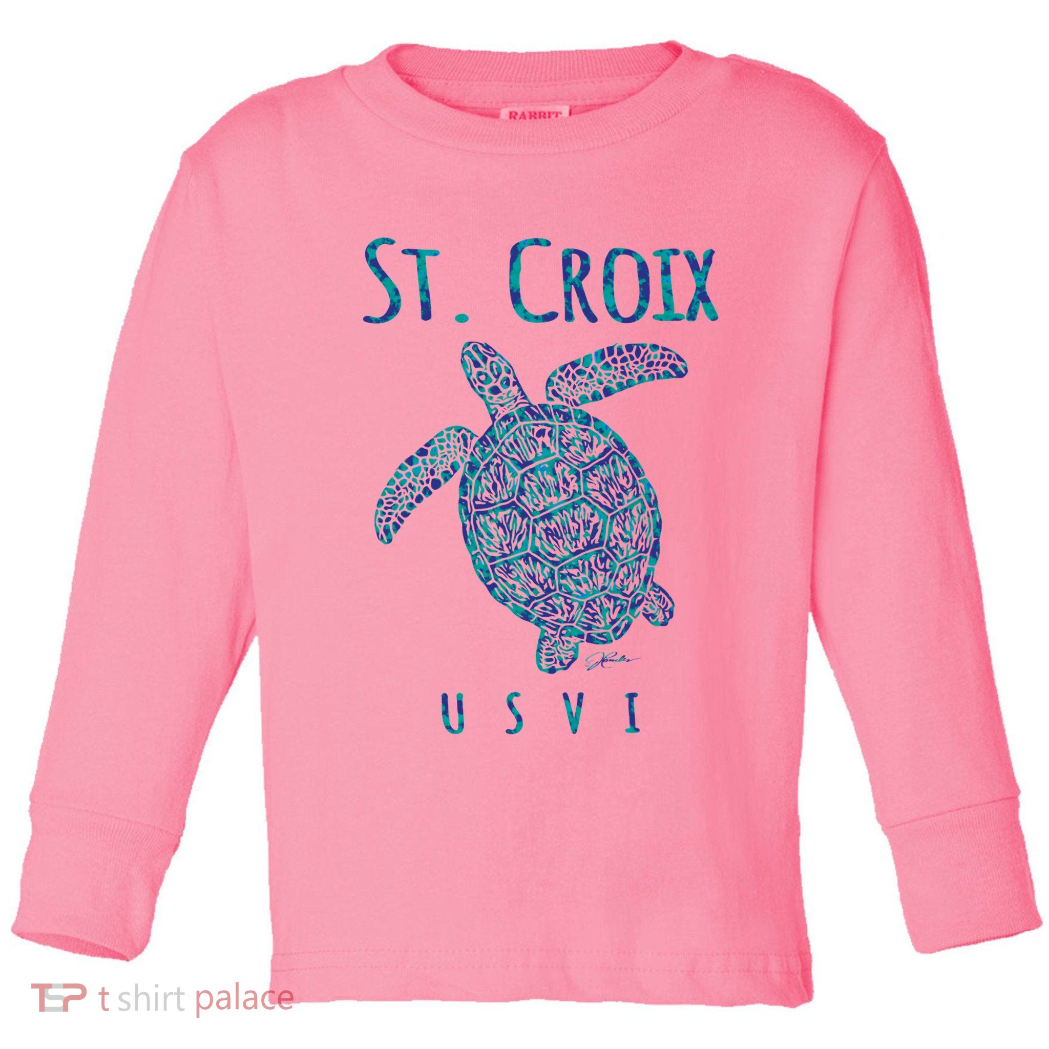 JCombs: St. Croix, USVI, Sea Turtle, Beach Toddler Long Sleeve Shirt