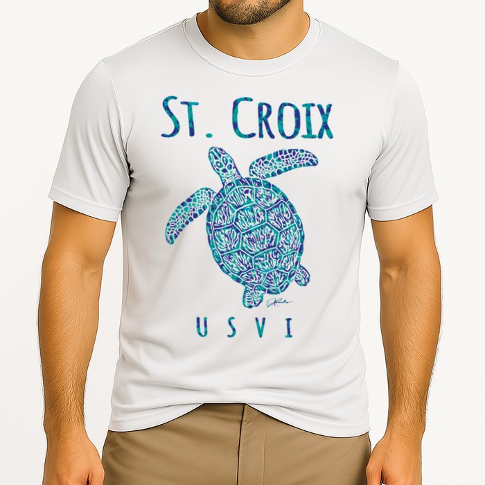 JCombs: St. Croix, USVI, Sea Turtle, Beach Performance Shirt