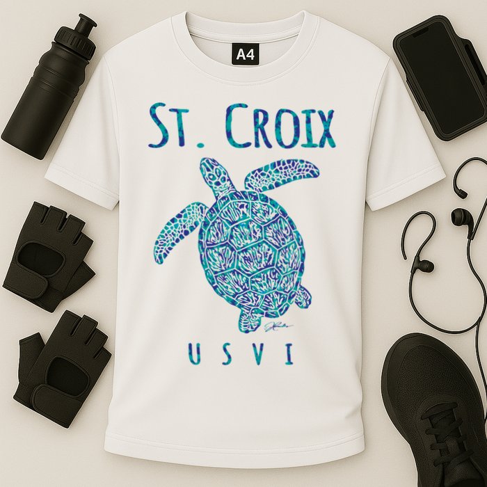 JCombs: St. Croix, USVI, Sea Turtle, Beach Performance Shirt