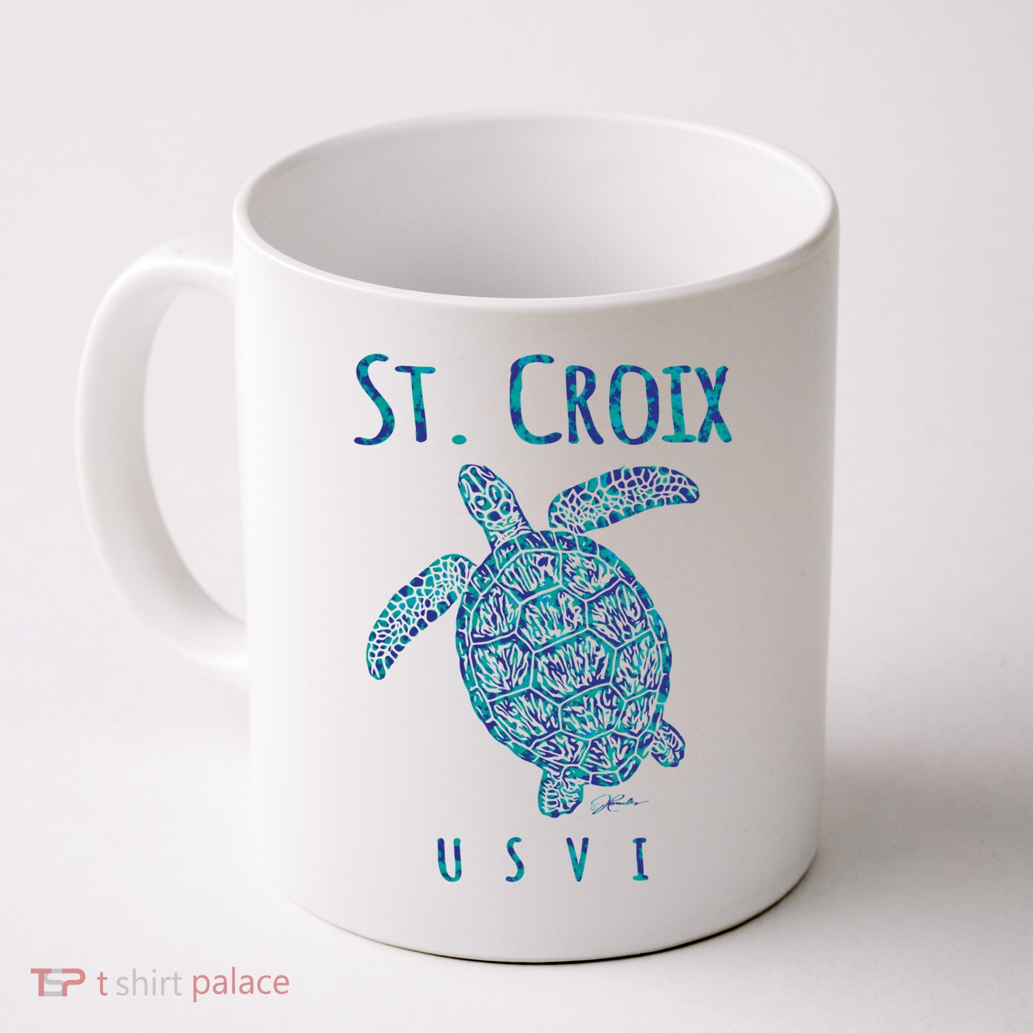 JCombs: St. Croix, USVI, Sea Turtle, Beach Mug