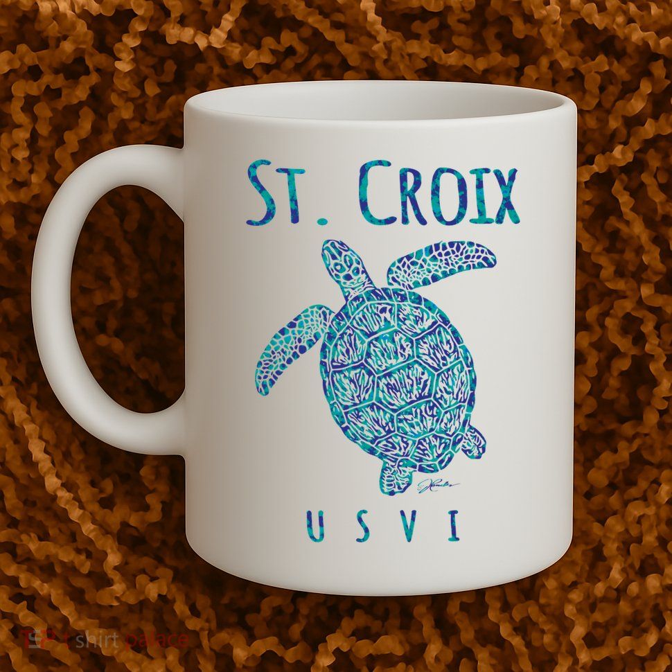 JCombs: St. Croix, USVI, Sea Turtle, Beach Mug