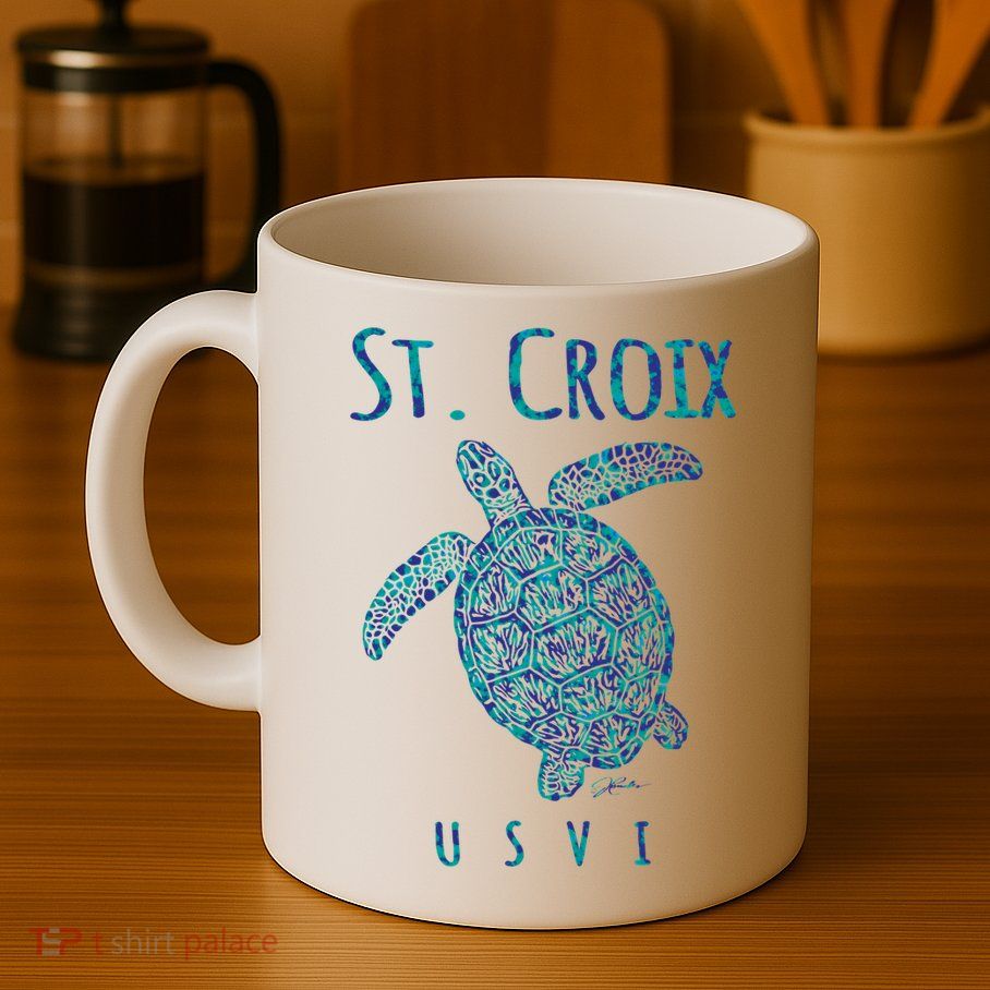 JCombs: St. Croix, USVI, Sea Turtle, Beach Mug