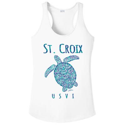 JCombs: St. Croix, USVI, Sea Turtle, Beach Ladies PosiCharge Competitor Racerback Tank