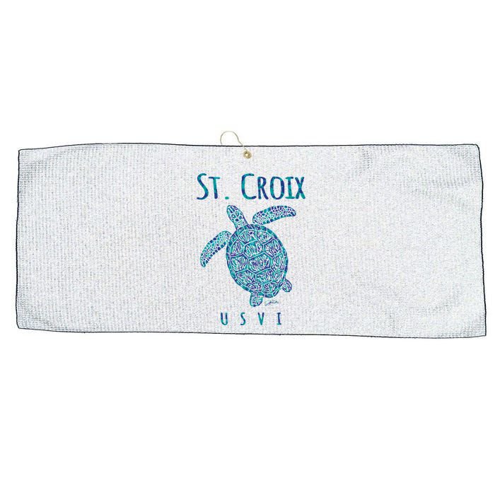 JCombs: St. Croix, USVI, Sea Turtle, Beach Large Microfiber Waffle Golf Towel