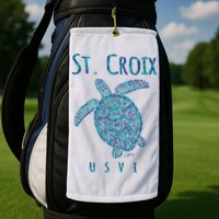 JCombs: St. Croix, USVI, Sea Turtle, Beach Golf Towel