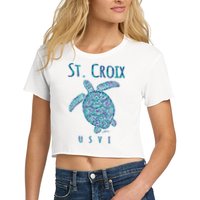 JCombs: St. Croix, USVI, Sea Turtle, Beach Crop Top