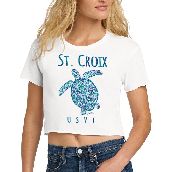 JCombs: St. Croix, USVI, Sea Turtle, Beach Crop Top