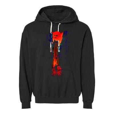 Japanese Sunset Catzilla Garment-Dyed Fleece Hoodie
