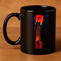 Japanese Sunset Catzilla 11oz C Handle Ceramic Mug