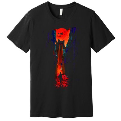 Japanese Sunset Catzilla Premium T-Shirt