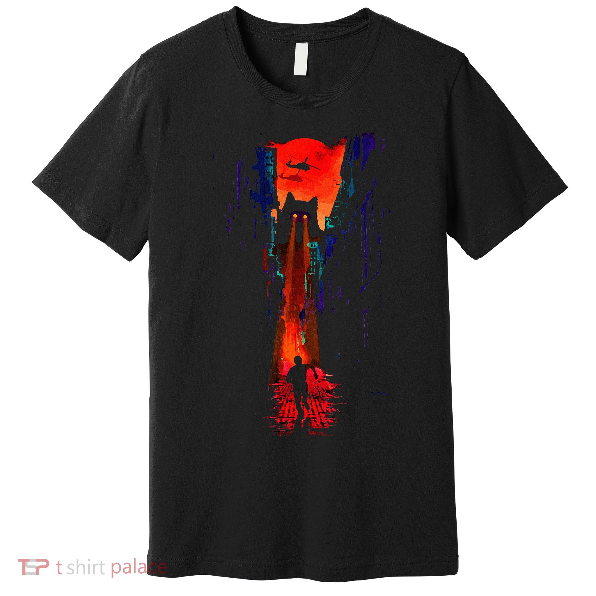 Japanese Sunset Catzilla Premium T-Shirt