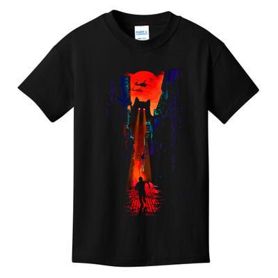 Japanese Sunset Catzilla Kids T-Shirt