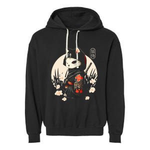 Japanese Samurai Cat Tattoo Kawaii Ninja Cat Garment-Dyed Fleece Hoodie