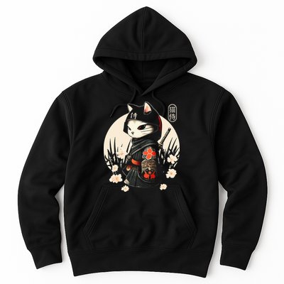 Japanese Samurai Cat Tattoo Kawaii Ninja Cat Hoodie