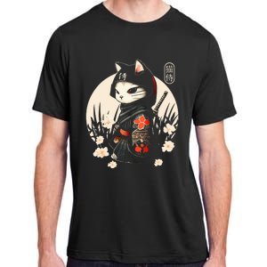 Japanese Samurai Cat Tattoo Kawaii Ninja Cat Adult ChromaSoft Performance T-Shirt