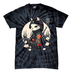 Japanese Samurai Cat Tattoo Kawaii Ninja Cat Tie-Dye T-Shirt