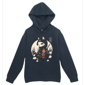 Japanese Samurai Cat Tattoo Kawaii Ninja Cat Urban Pullover Hoodie