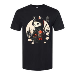 Japanese Samurai Cat Tattoo Kawaii Ninja Cat Softstyle CVC T-Shirt