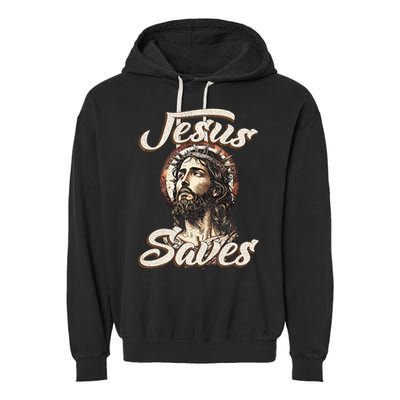 Jesus Saves Christian faith Religious God Believer Garment-Dyed Fleece Hoodie