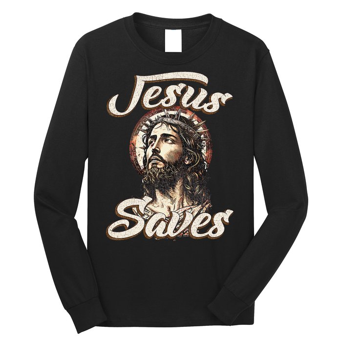 Jesus Saves Christian faith Religious God Believer Long Sleeve Shirt