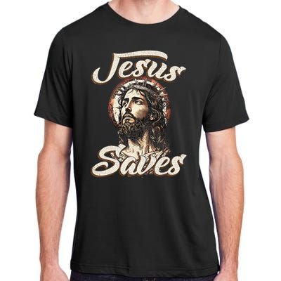 Jesus Saves Christian faith Religious God Believer Adult ChromaSoft Performance T-Shirt