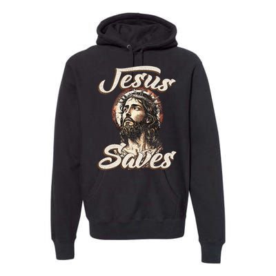 Jesus Saves Christian faith Religious God Believer Premium Hoodie