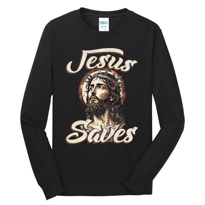 Jesus Saves Christian faith Religious God Believer Tall Long Sleeve T-Shirt