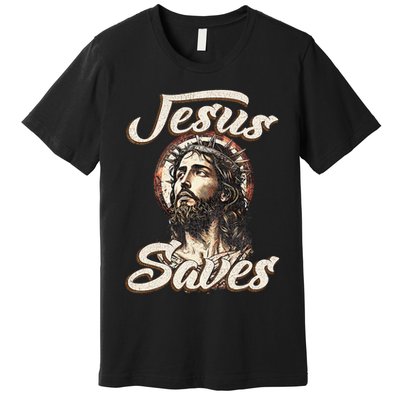 Jesus Saves Christian faith Religious God Believer Premium T-Shirt