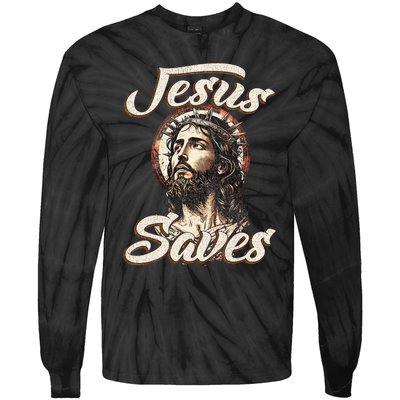 Jesus Saves Christian faith Religious God Believer Tie-Dye Long Sleeve Shirt