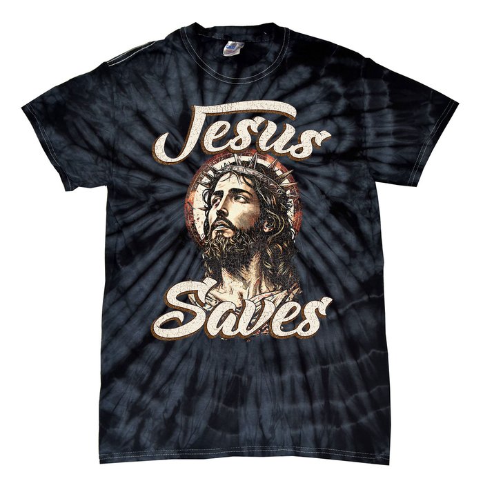 Jesus Saves Christian faith Religious God Believer Tie-Dye T-Shirt