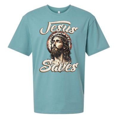 Jesus Saves Christian faith Religious God Believer Sueded Cloud Jersey T-Shirt