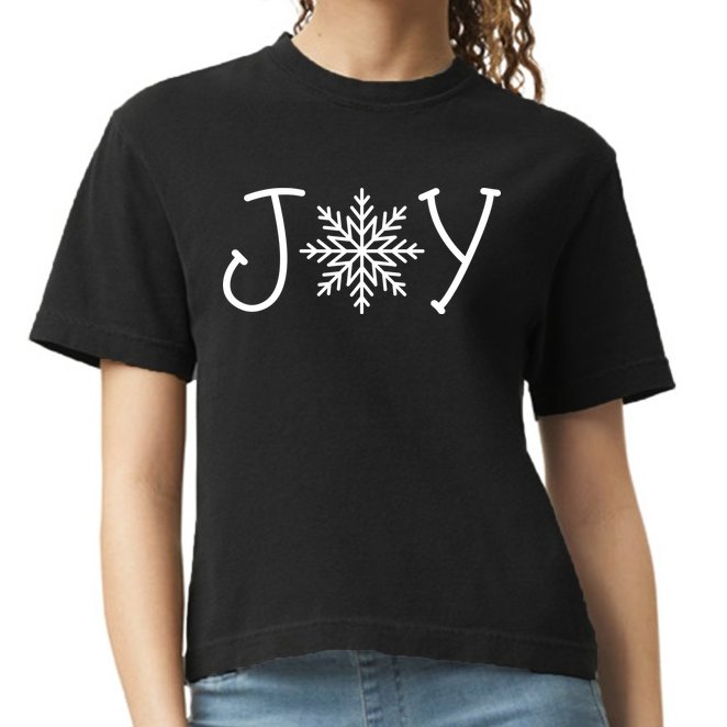 Joy Snowflake Christmas Comfort Colors Boxy T-Shirt