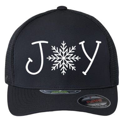 Joy Snowflake Christmas Flexfit Unipanel Trucker Cap