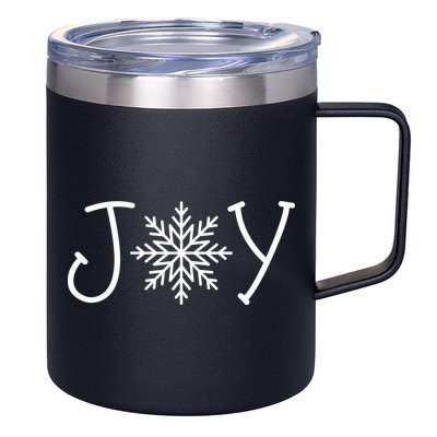 Joy Snowflake Christmas 12oz Stainless Steel Coffee Mug