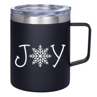 Joy Snowflake Christmas 12oz Stainless Steel Coffee Mug